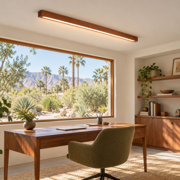 Linear Wood Flush Mount Ceiling Light