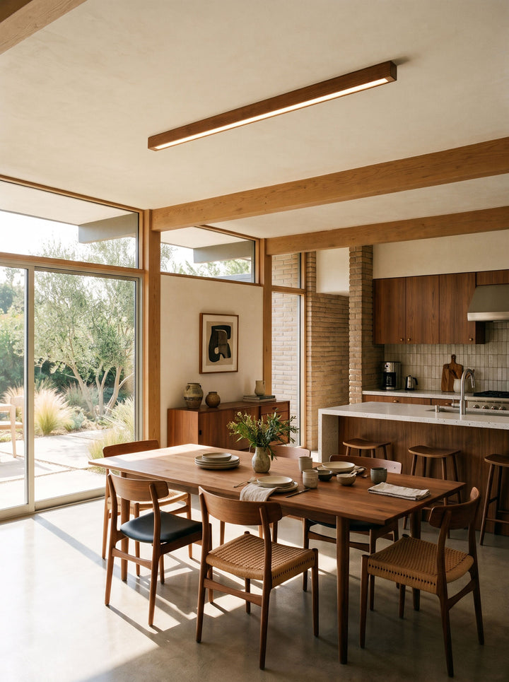 Linear Wood Flush Mount Ceiling Light