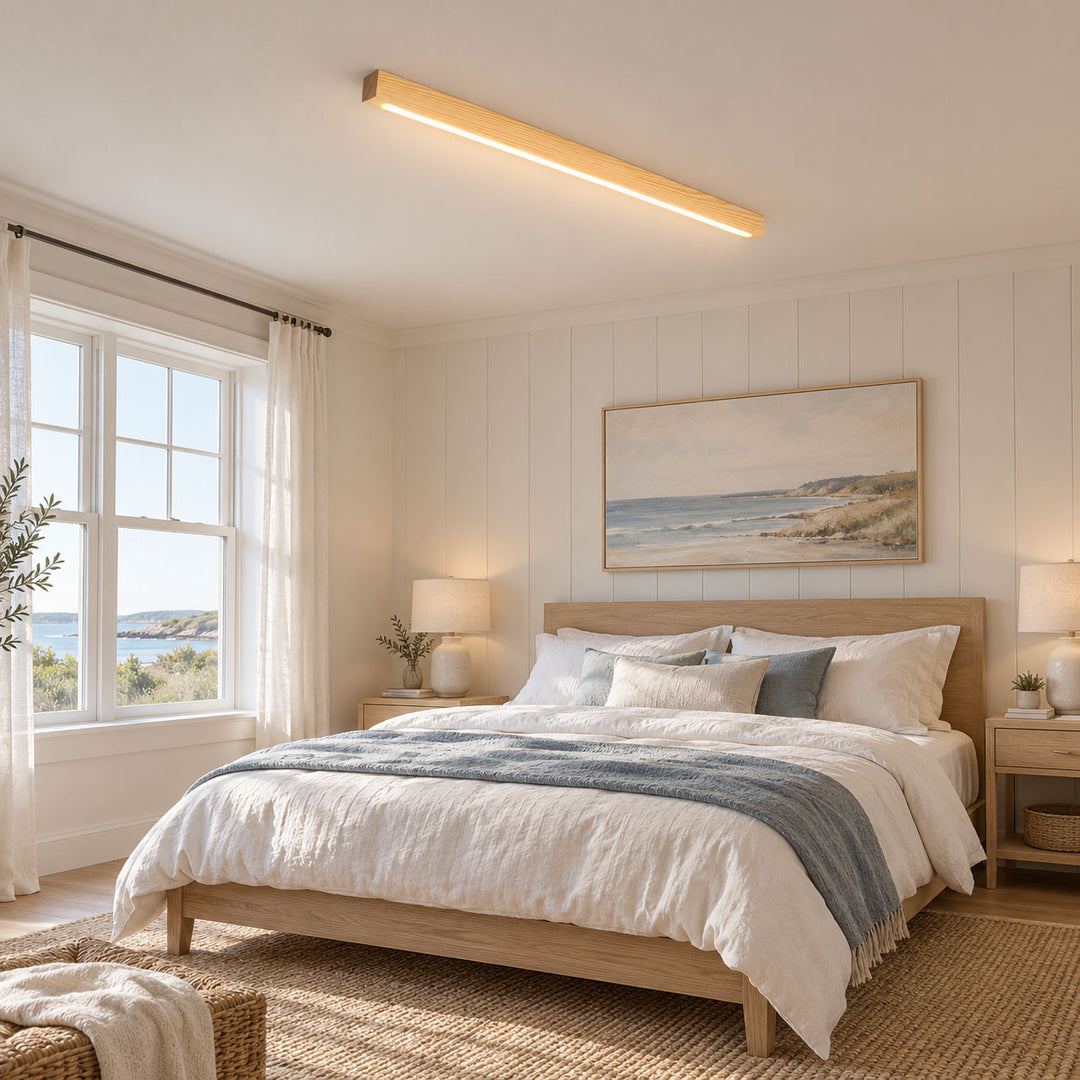 Linear Wood Flush Mount Ceiling Light