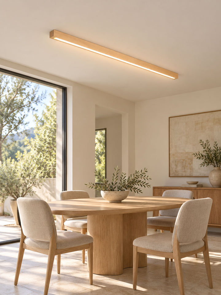 Linear Wood Flush Mount Ceiling Light