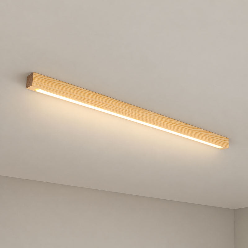 Linear Wood Flush Mount Ceiling Light
