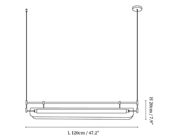 Linear Strip Kronleuchter — Dimension drawings 1