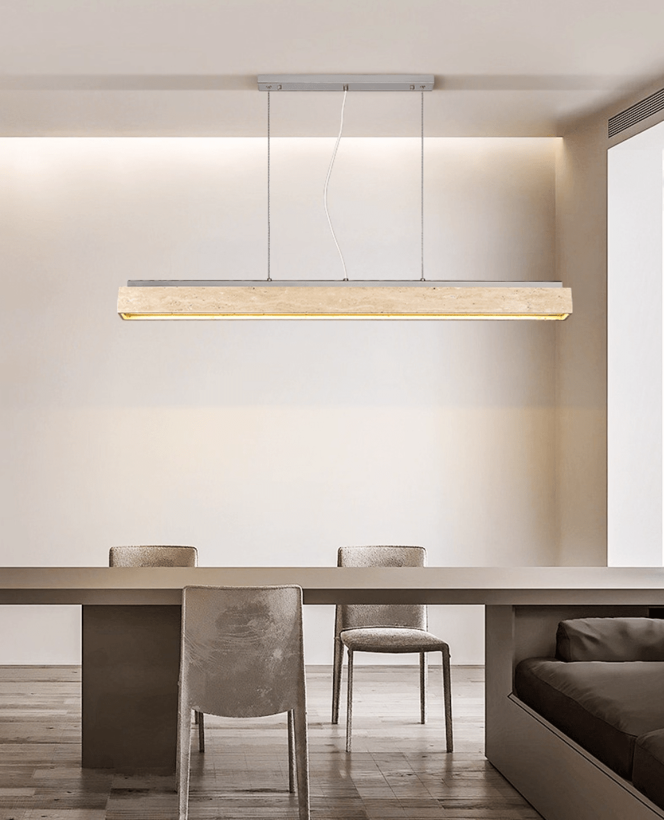 Linear Travertine Suspension Lamp - Vakkerlight