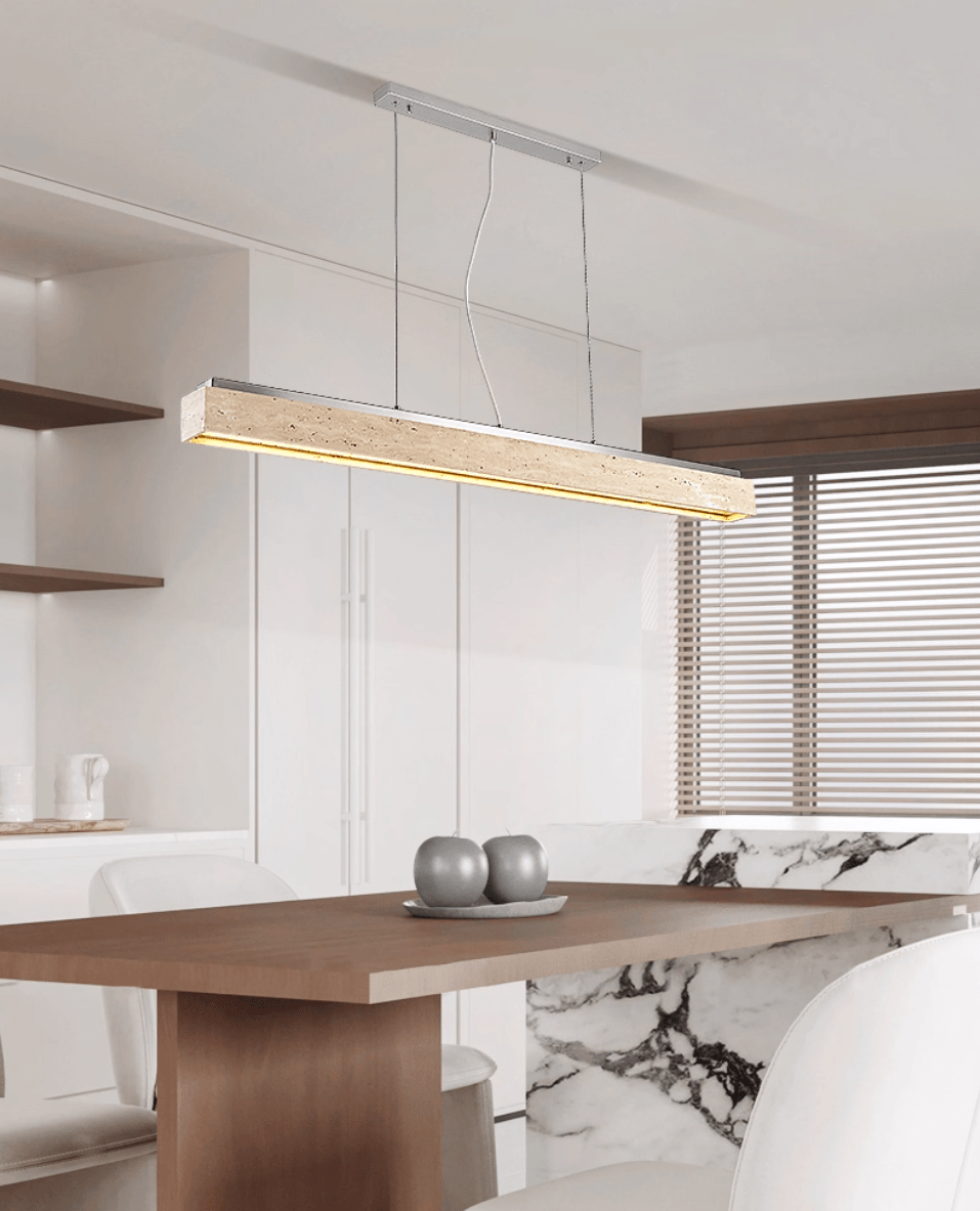 Linear Travertine Suspension Lamp - Vakkerlight