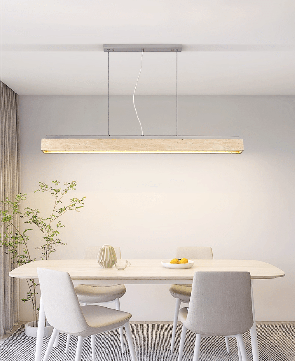 Linear Travertine Suspension Lamp - Vakkerlight