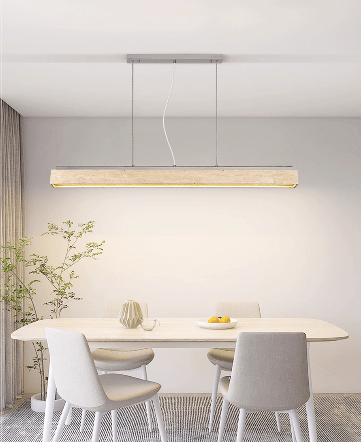 Linear Travertine Suspension Lamp - Vakkerlight