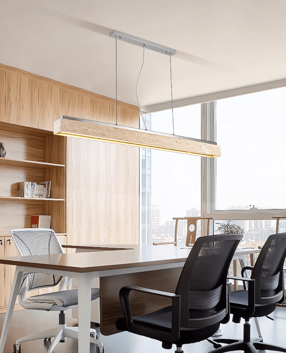 Linear Travertine Suspension Lamp - Vakkerlight