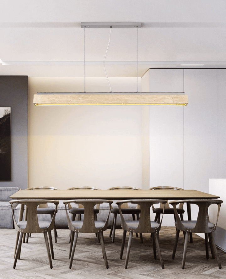 Linear Travertine Suspension Lamp - Vakkerlight