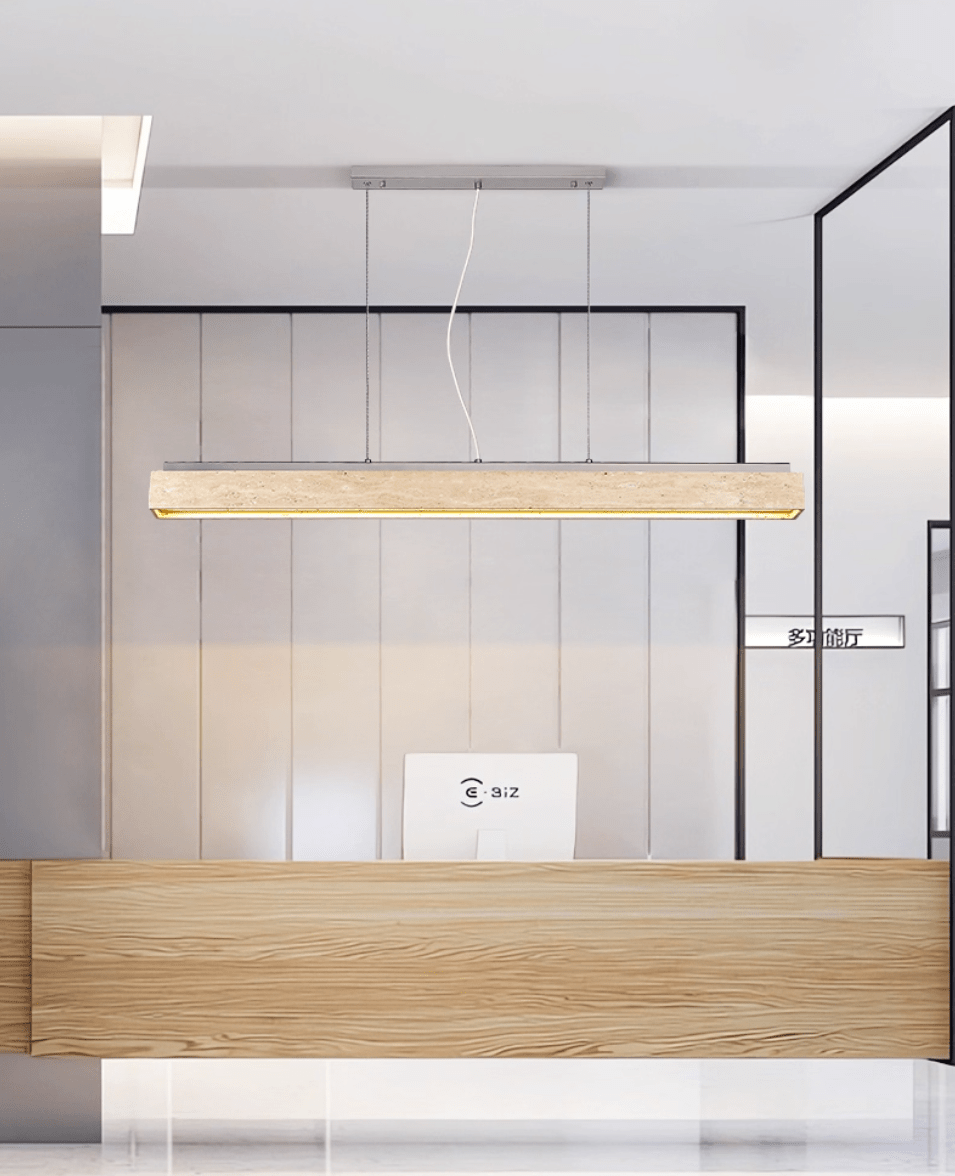Linear Travertine Suspension Lamp - Vakkerlight