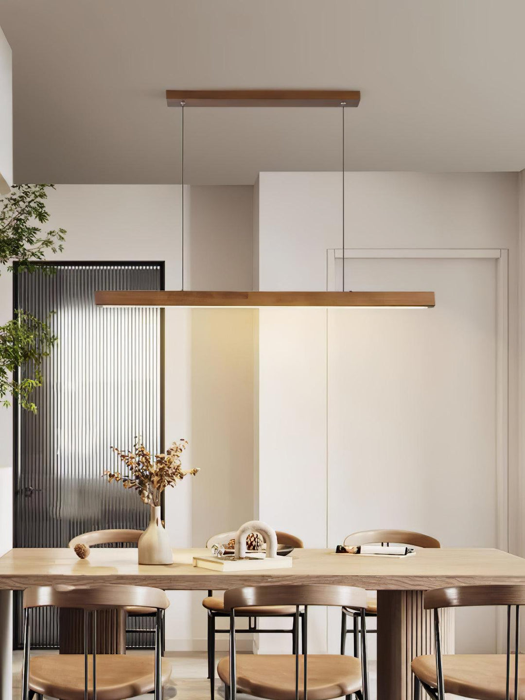 Linear Wooden Pendant Light - Vakkerlight