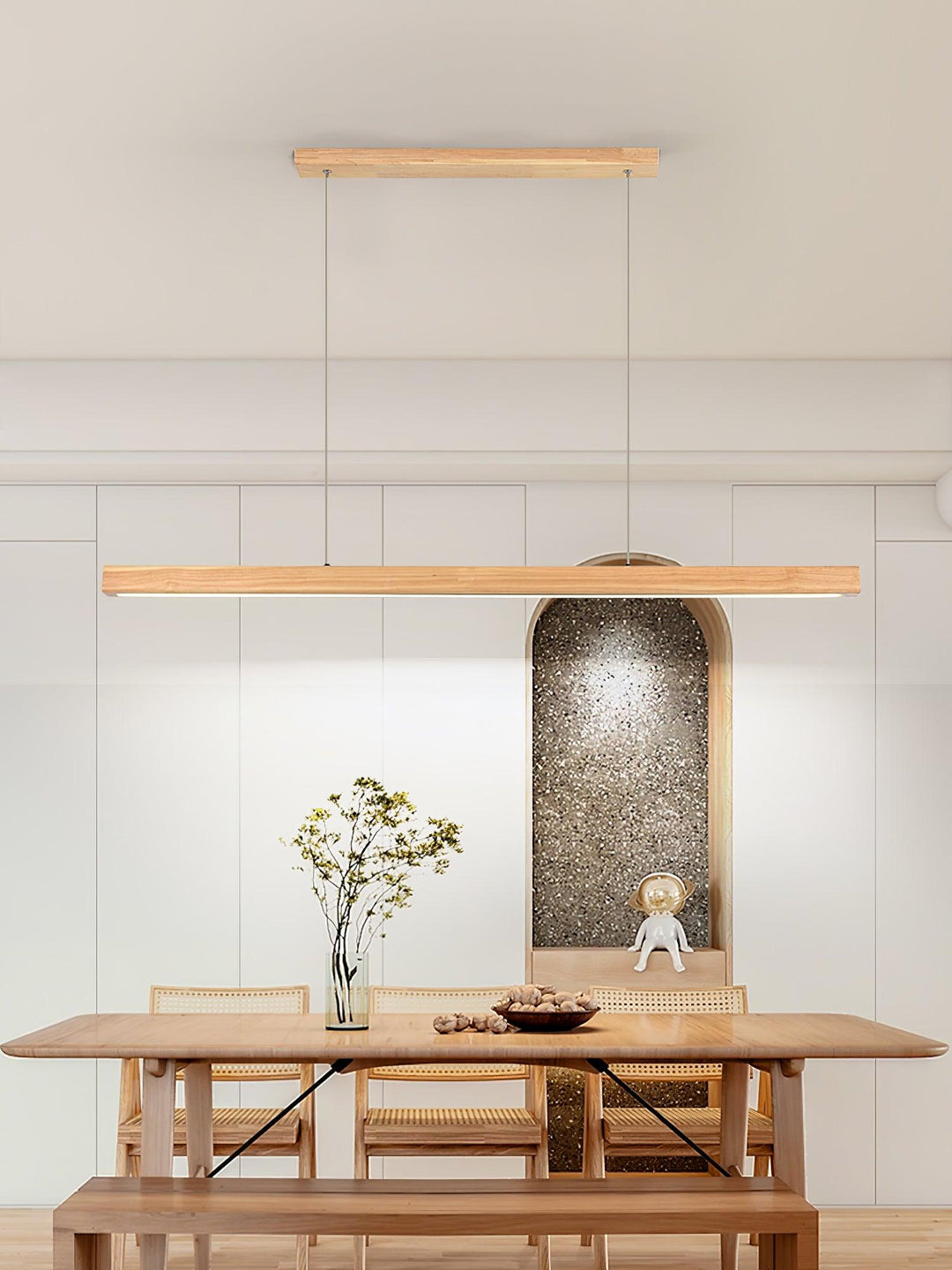 Linear Wooden Pendant Light - Vakkerlight