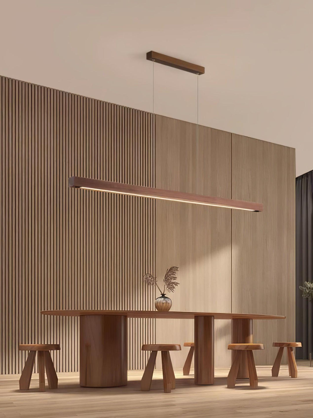 Linear Wooden Pendant Light - Vakkerlight