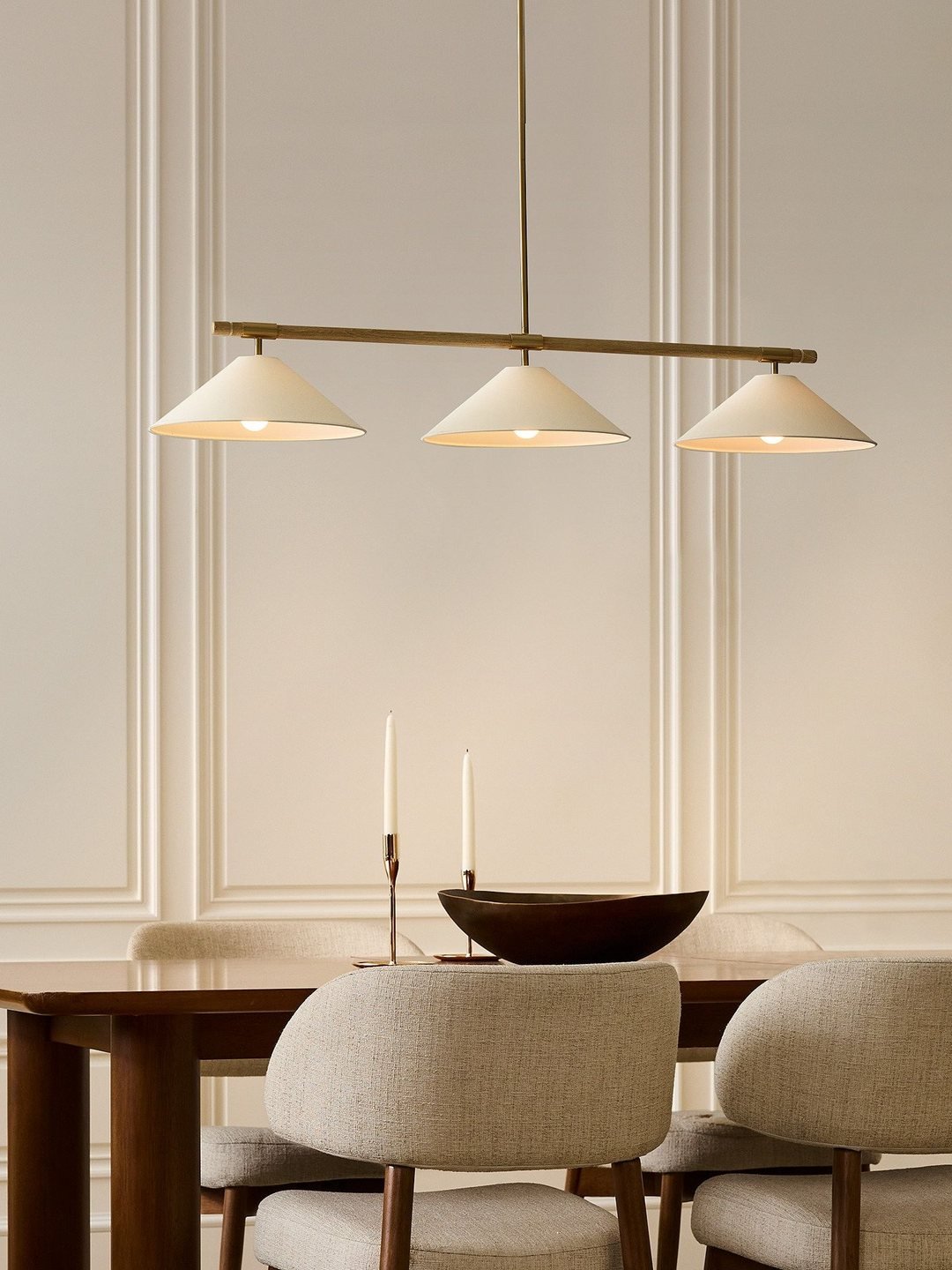 Linen Cone Linear Chandelier - Vakkerlight