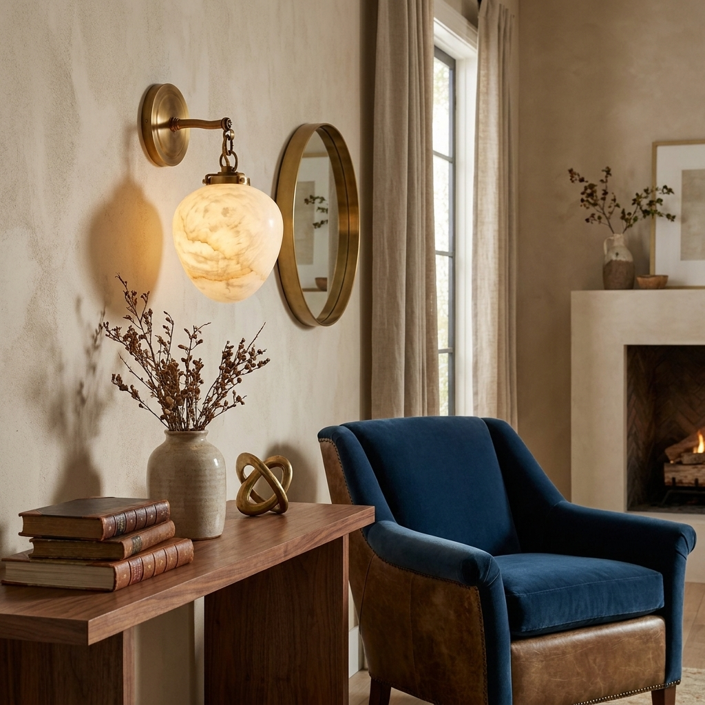 Locket Alabaster Wall Sconce