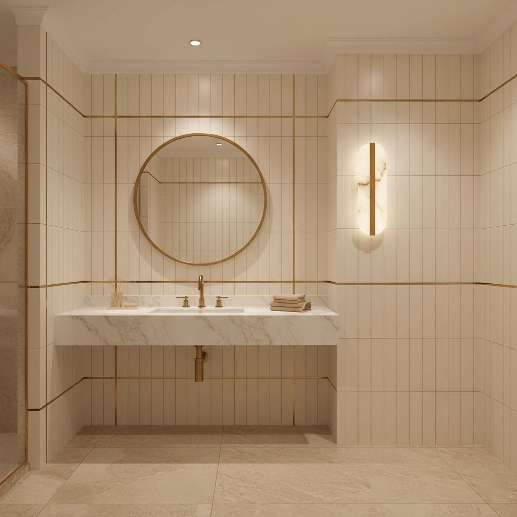 Long Ellipse Alabaster Wall Sconce - Vakkerlight