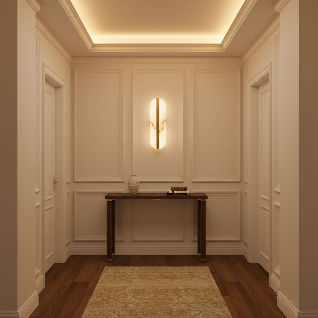 Long Ellipse Alabaster Wall Sconce - Vakkerlight