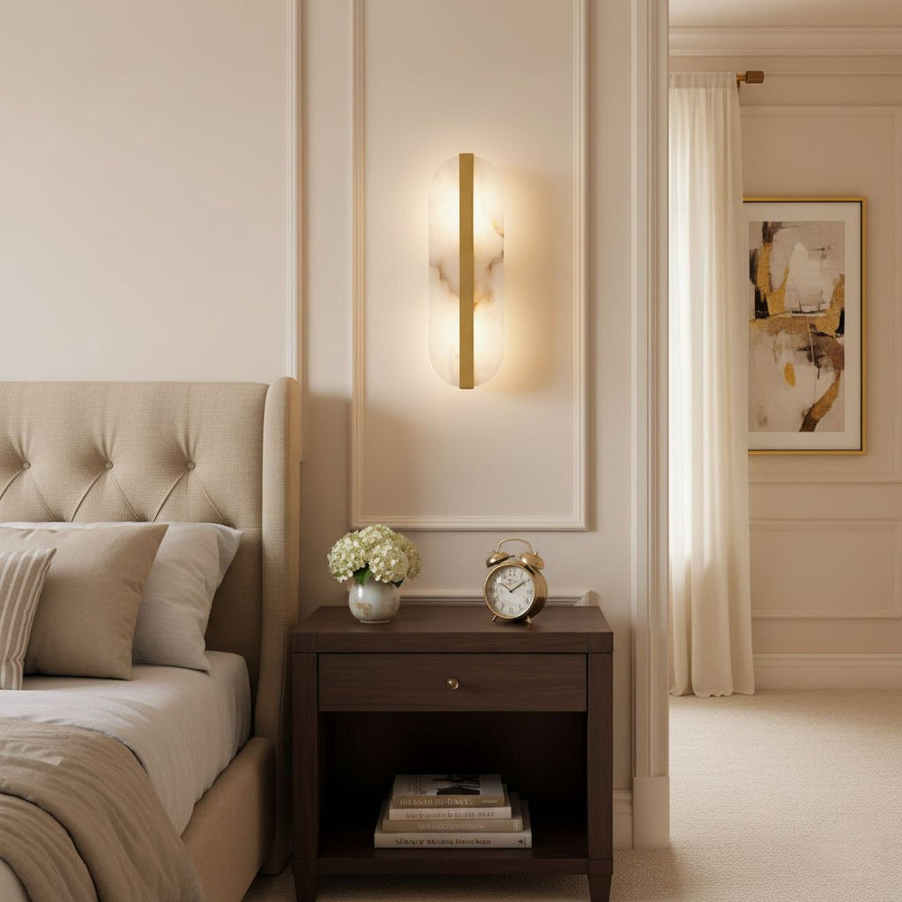 Long Ellipse Alabaster Wall Sconce - Vakkerlight