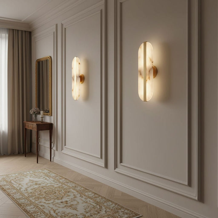 Long Ellipse Alabaster Wall Sconce - Vakkerlight