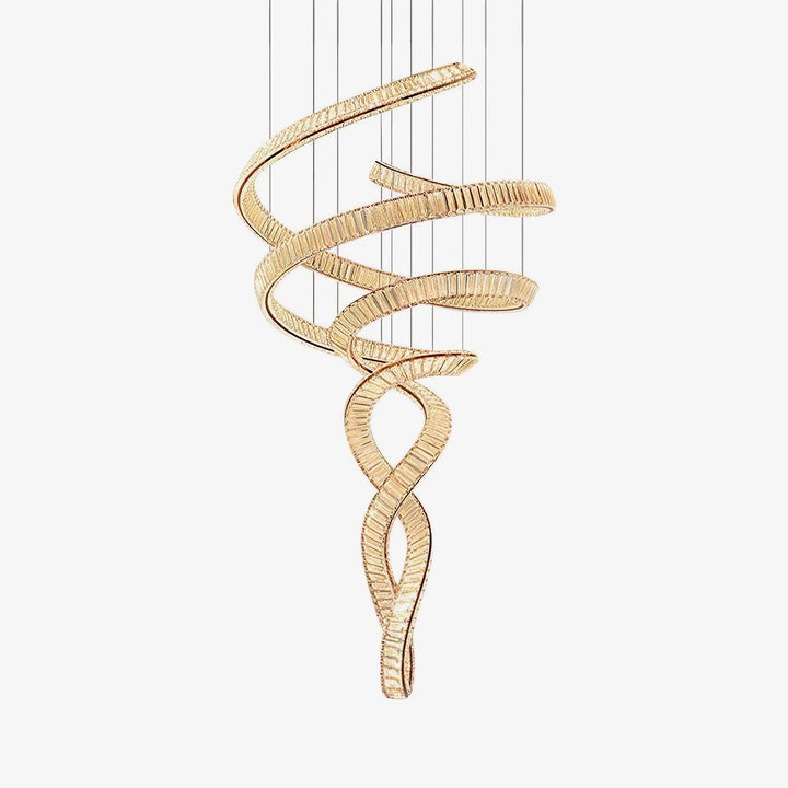 Long Spiral Crystal Chandelier - Vakkerlight