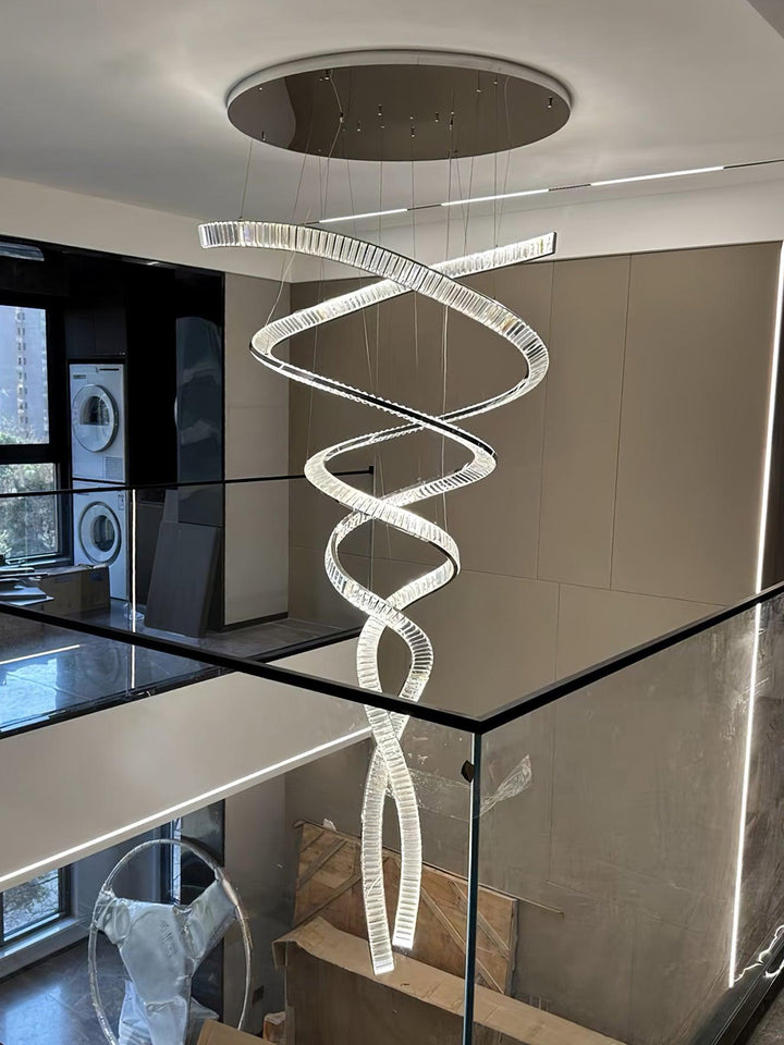 Long Spiral Crystal Chandelier - Vakkerlight