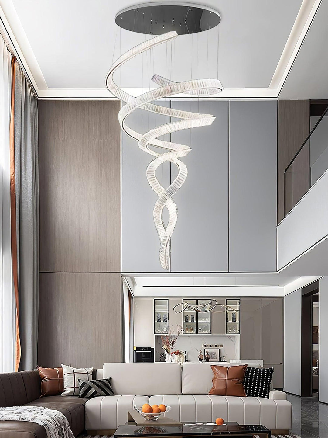 Long Spiral Crystal Chandelier - Vakkerlight