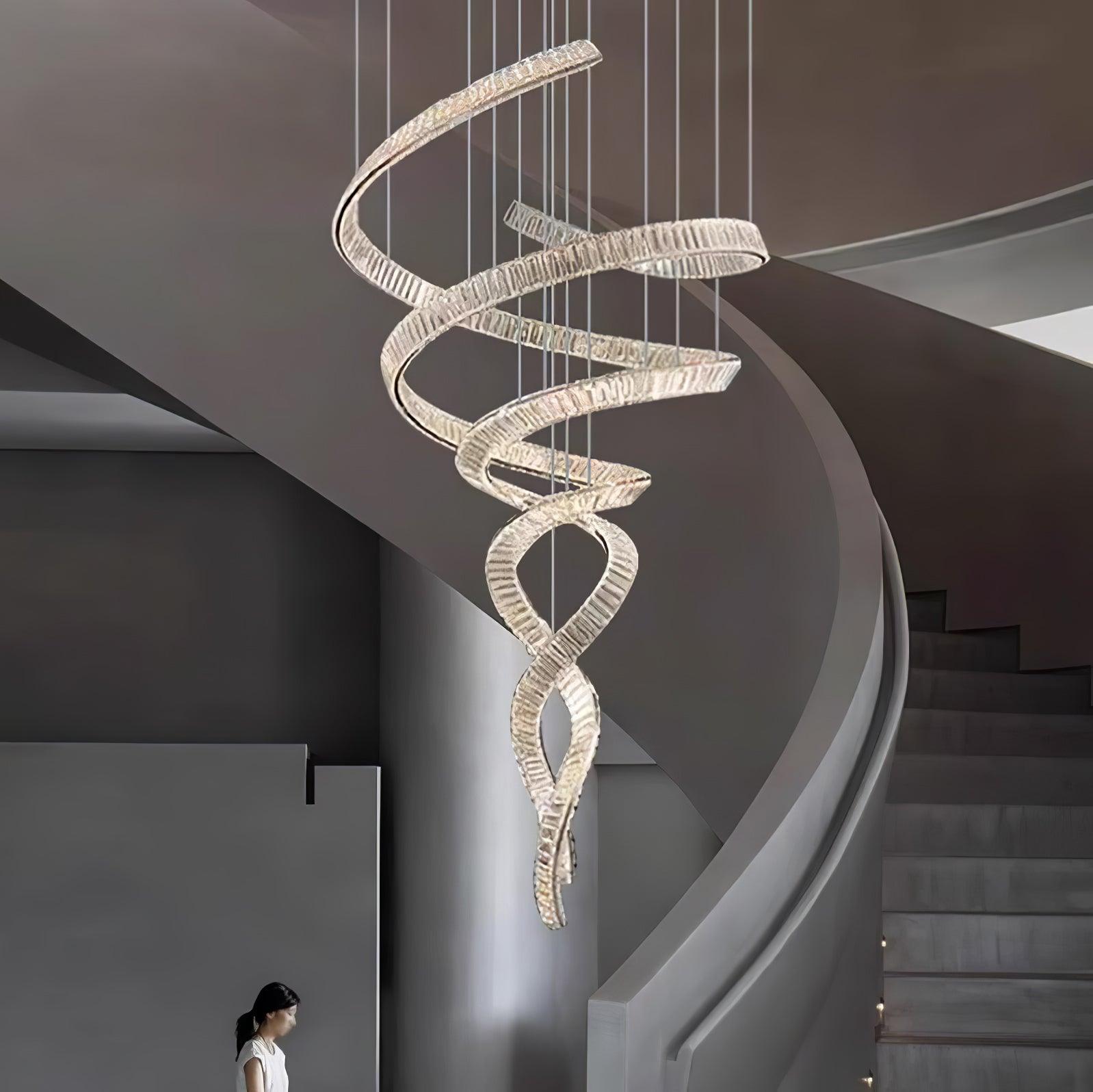 Long Spiral Crystal Chandelier – Vakkerlight