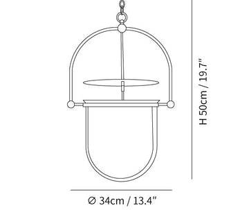 Lorford Cup Pendant Light — Dimension drawings 1