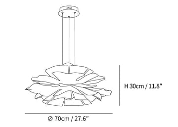 Lotus Flower ペンダントランプ — Dimension drawings 1