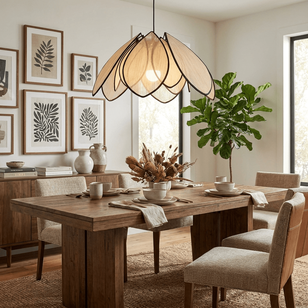 Lotus Petal Plant Fiber Pendant Lamp - Vakkerlight