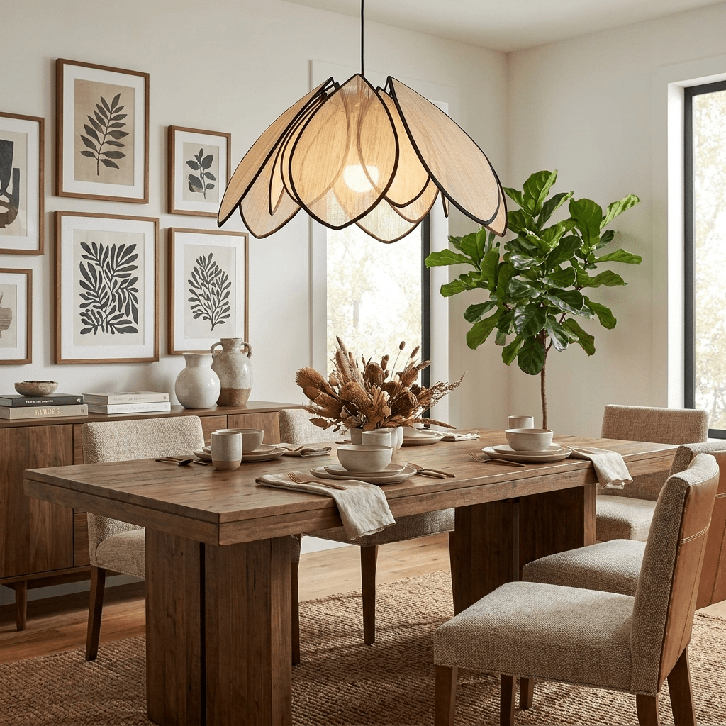 Lotus Petal Plant Fiber Pendant Lamp - Vakkerlight