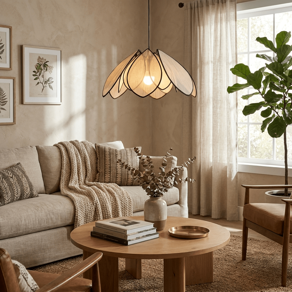 Lotus Petal Plant Fiber Pendant Lamp - Vakkerlight