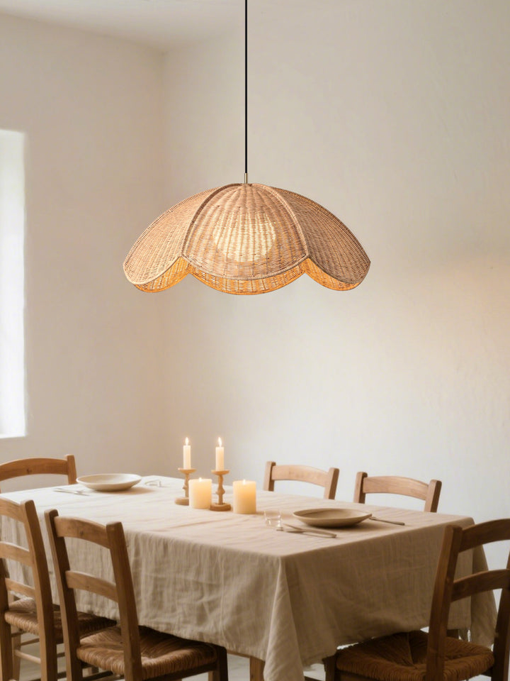 Lotus Woven Rattan Pendant Lamp
