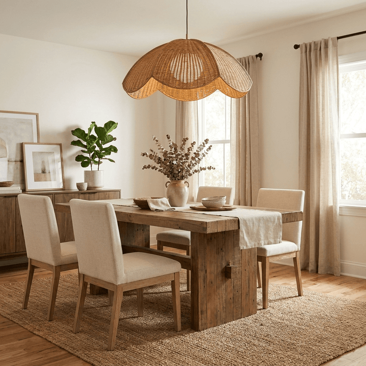 Lotus Woven Rattan Pendant Lamp - Vakkerlight