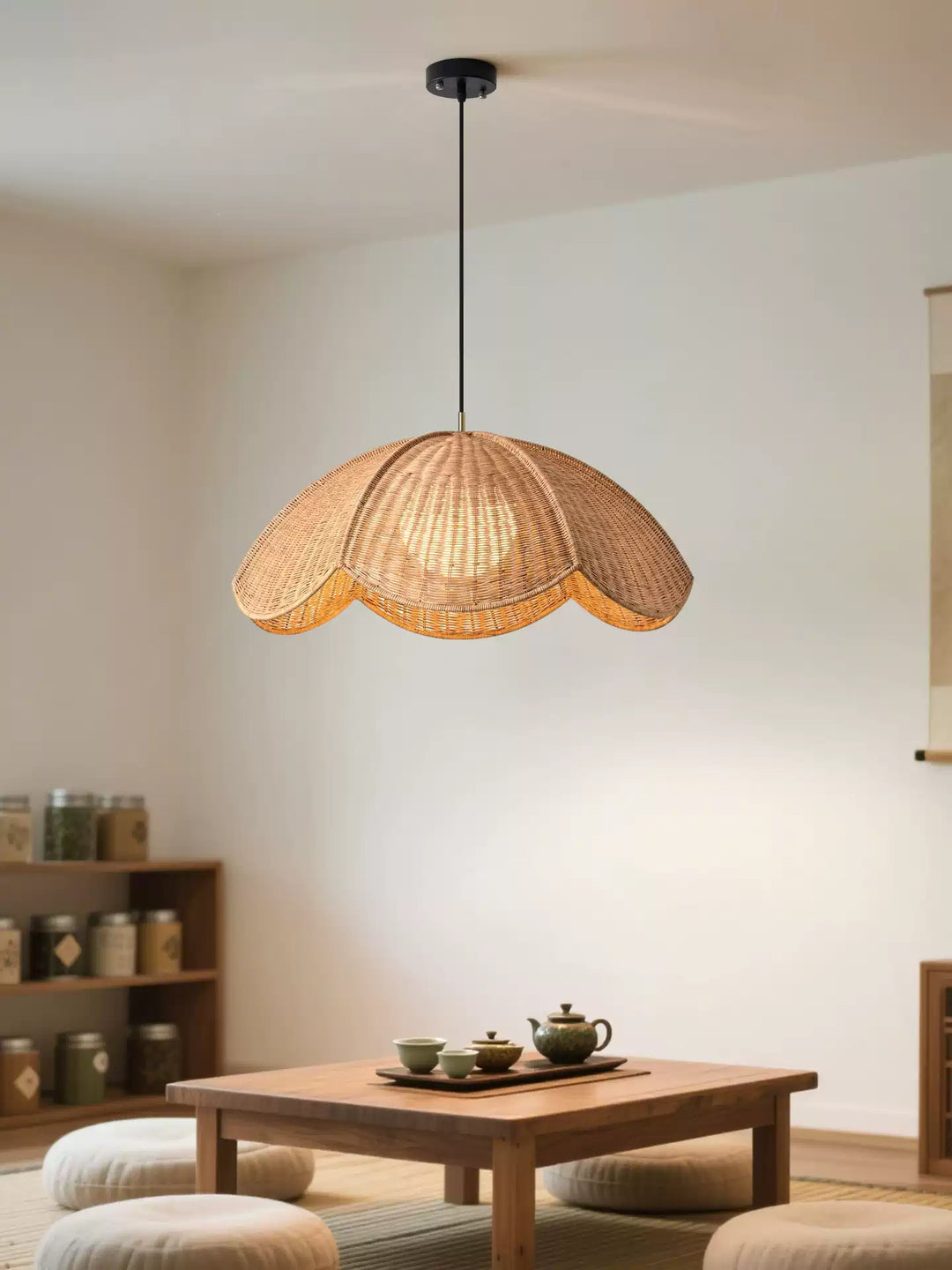 Lotus Woven Rattan Pendant Lamp