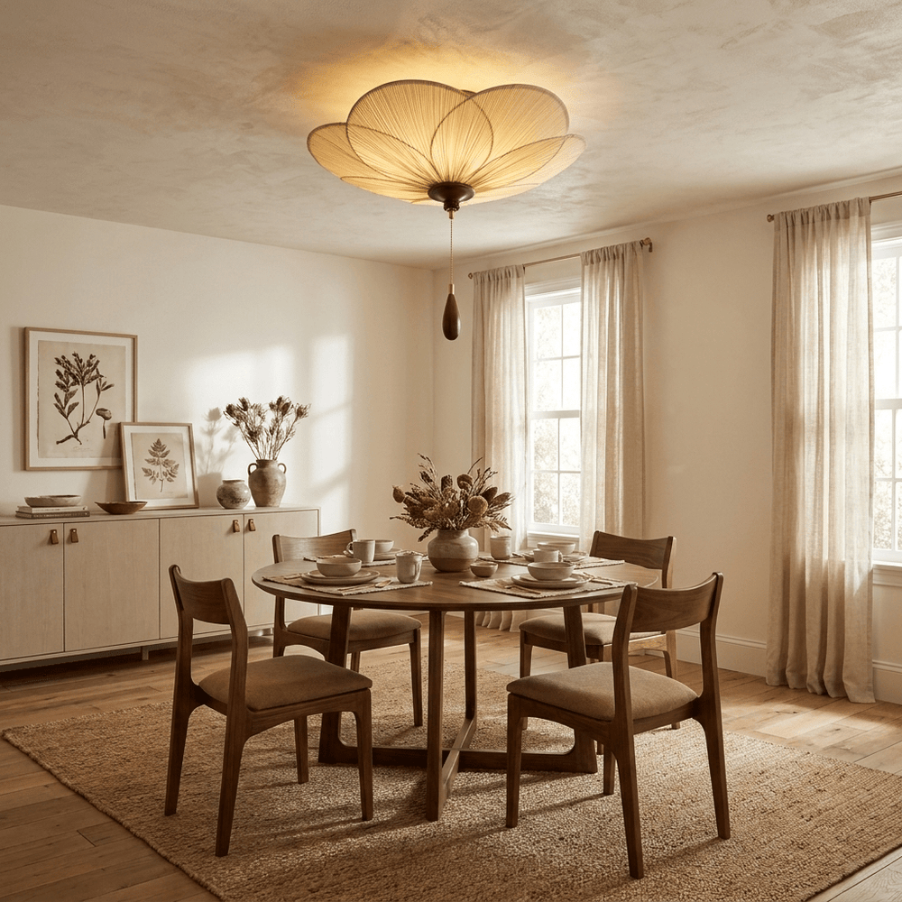 Lotus Bloom Pleated Ceiling Light - Vakkerlight