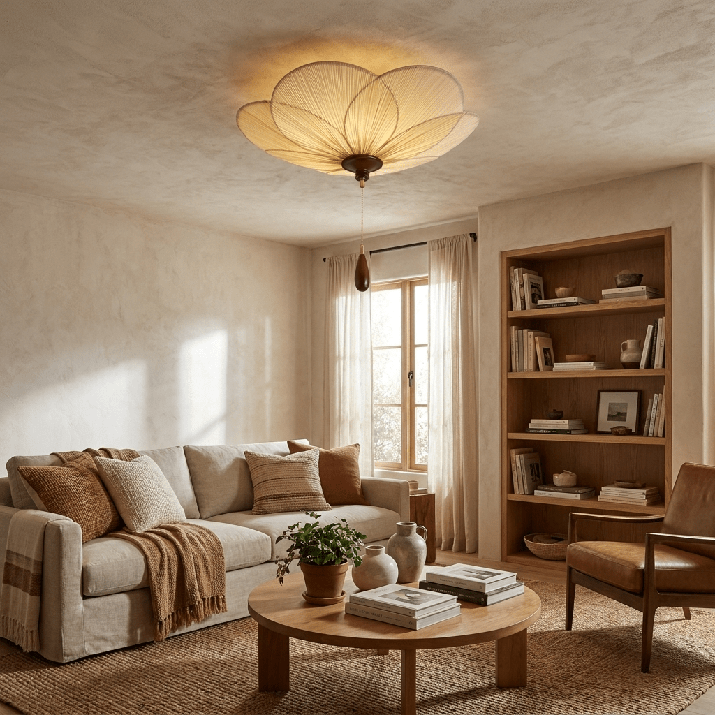 Lotus Bloom Pleated Ceiling Light - Vakkerlight