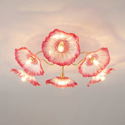 Lámpara de techo de cristal de hoja de loto