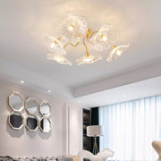 Lotusblad glazen plafondlamp