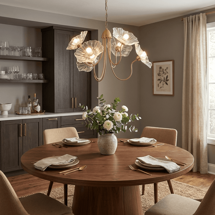 Lotus Leaf Glass Chandelier