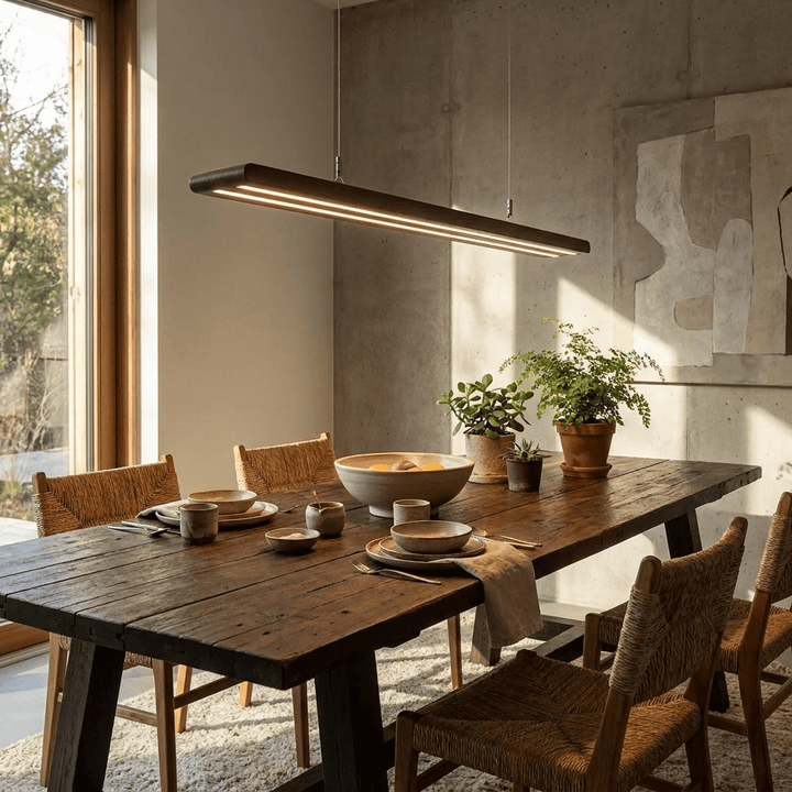Louvered Wood Linear Pendant Light - Vakkerlight