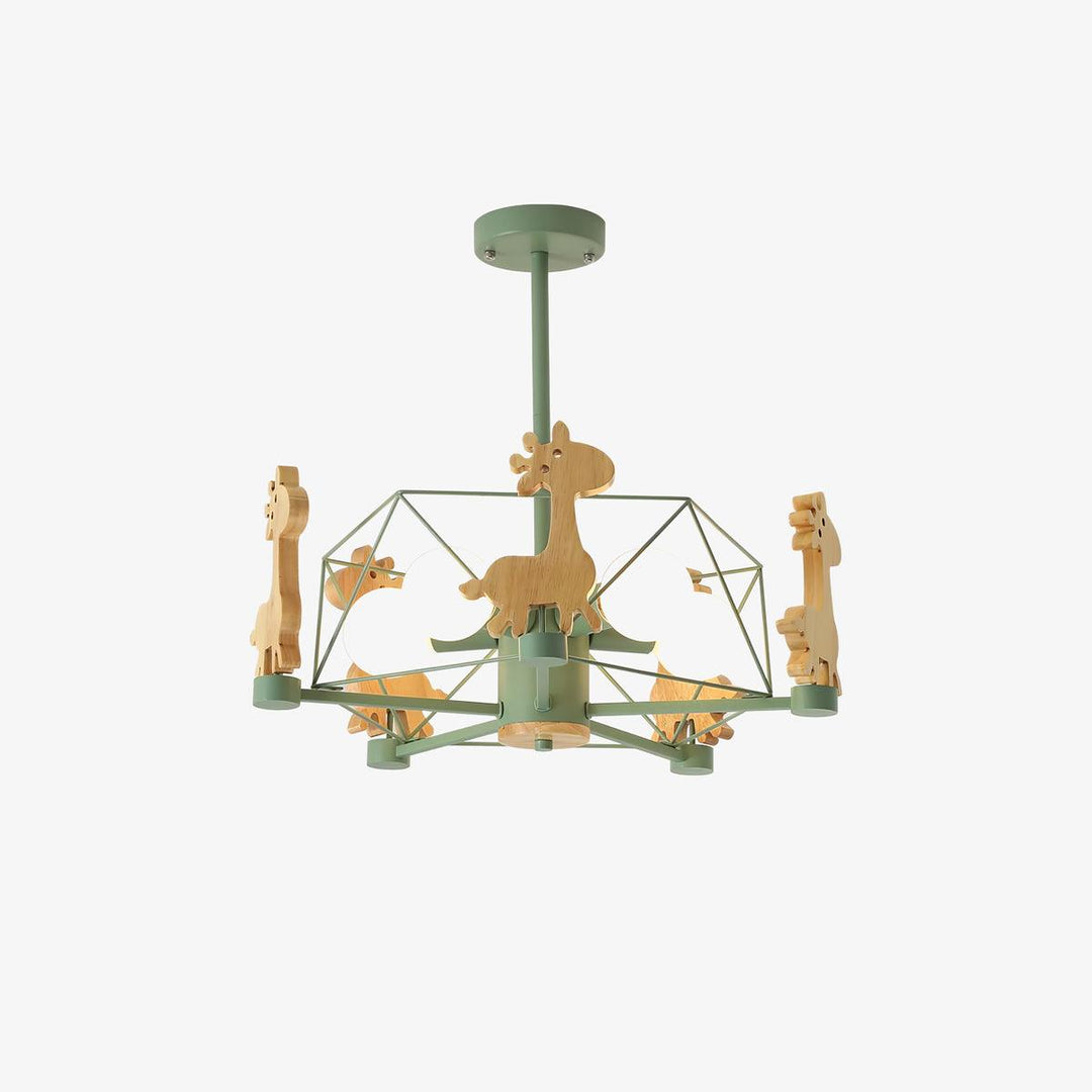 Lovely Deer Wooden Chandelier - Vakkerlight