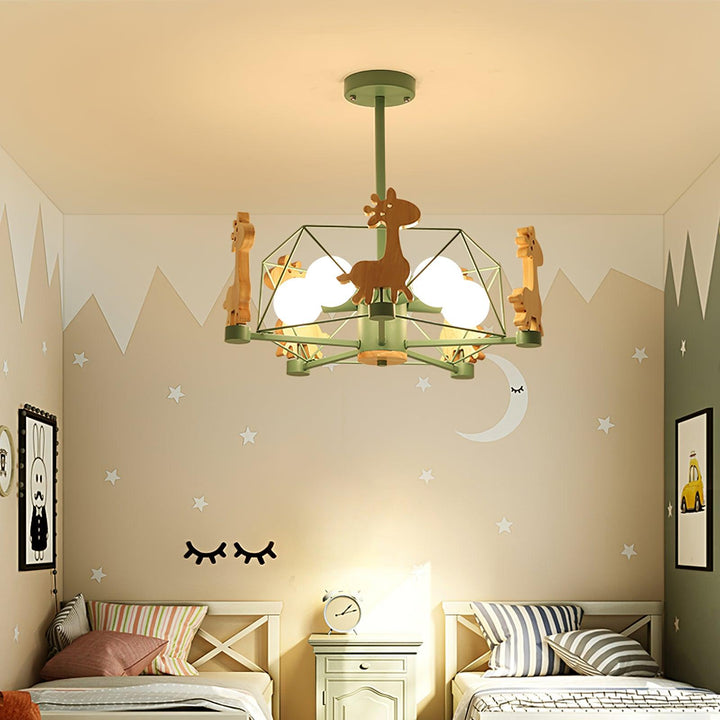 Lovely Deer Wooden Chandelier - Vakkerlight