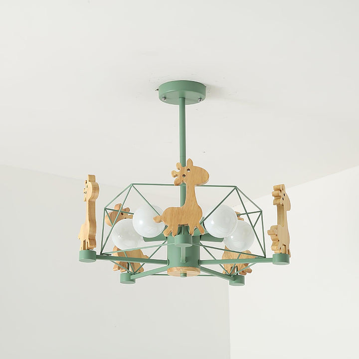 Lovely Deer Wooden Chandelier - Vakkerlight