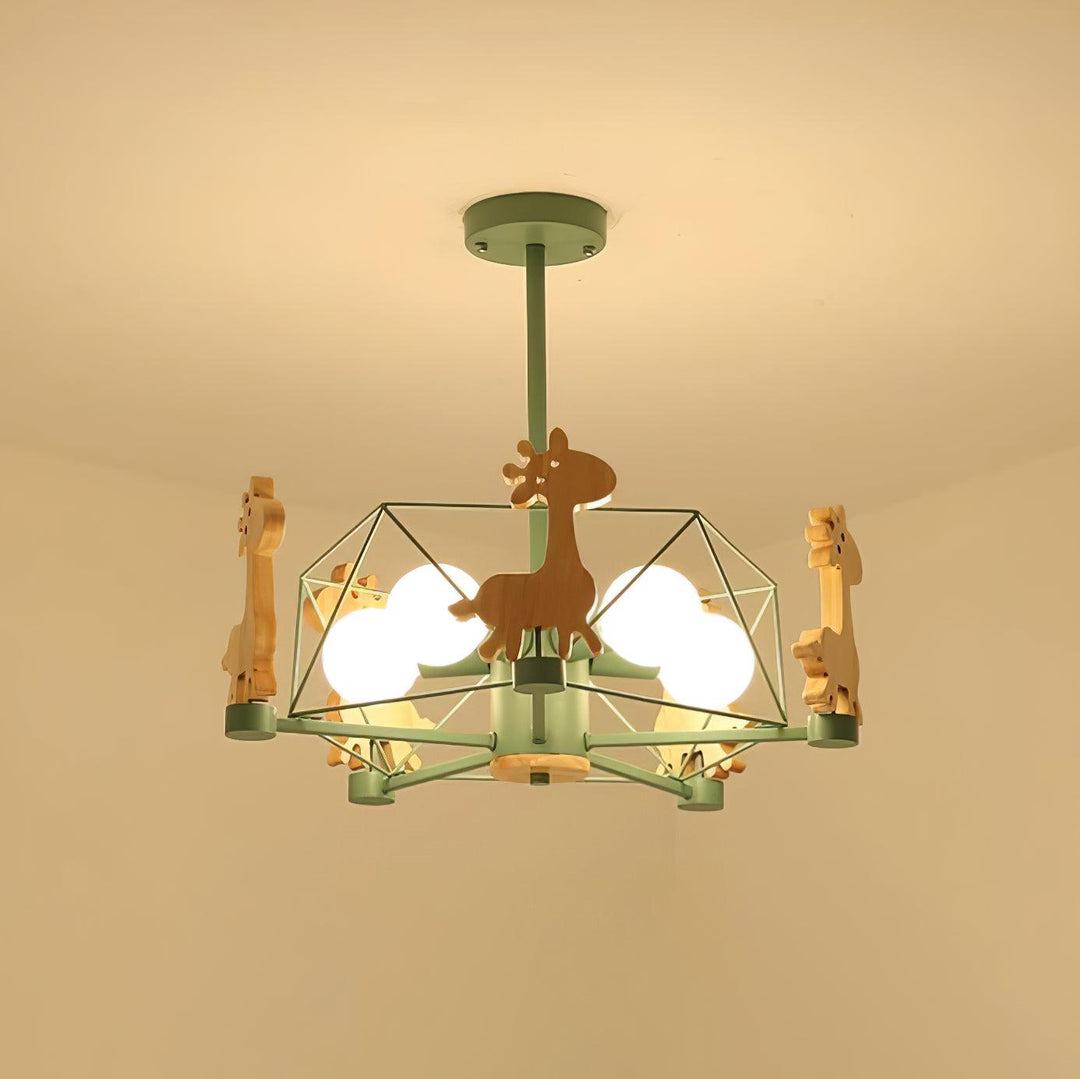 Lovely Deer Wooden Chandelier - Vakkerlight