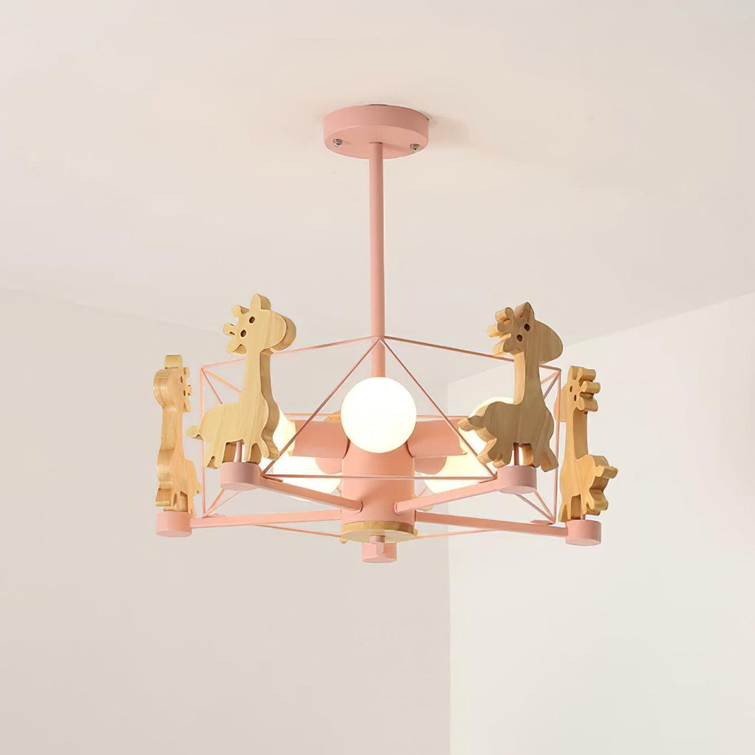 Lovely Deer Wooden Chandelier - Vakkerlight