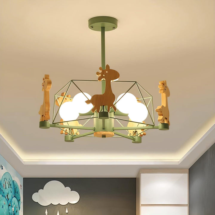 Lovely Deer Wooden Chandelier - Vakkerlight