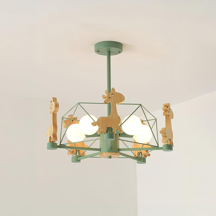 Lovely Deer Wooden Chandelier - Vakkerlight