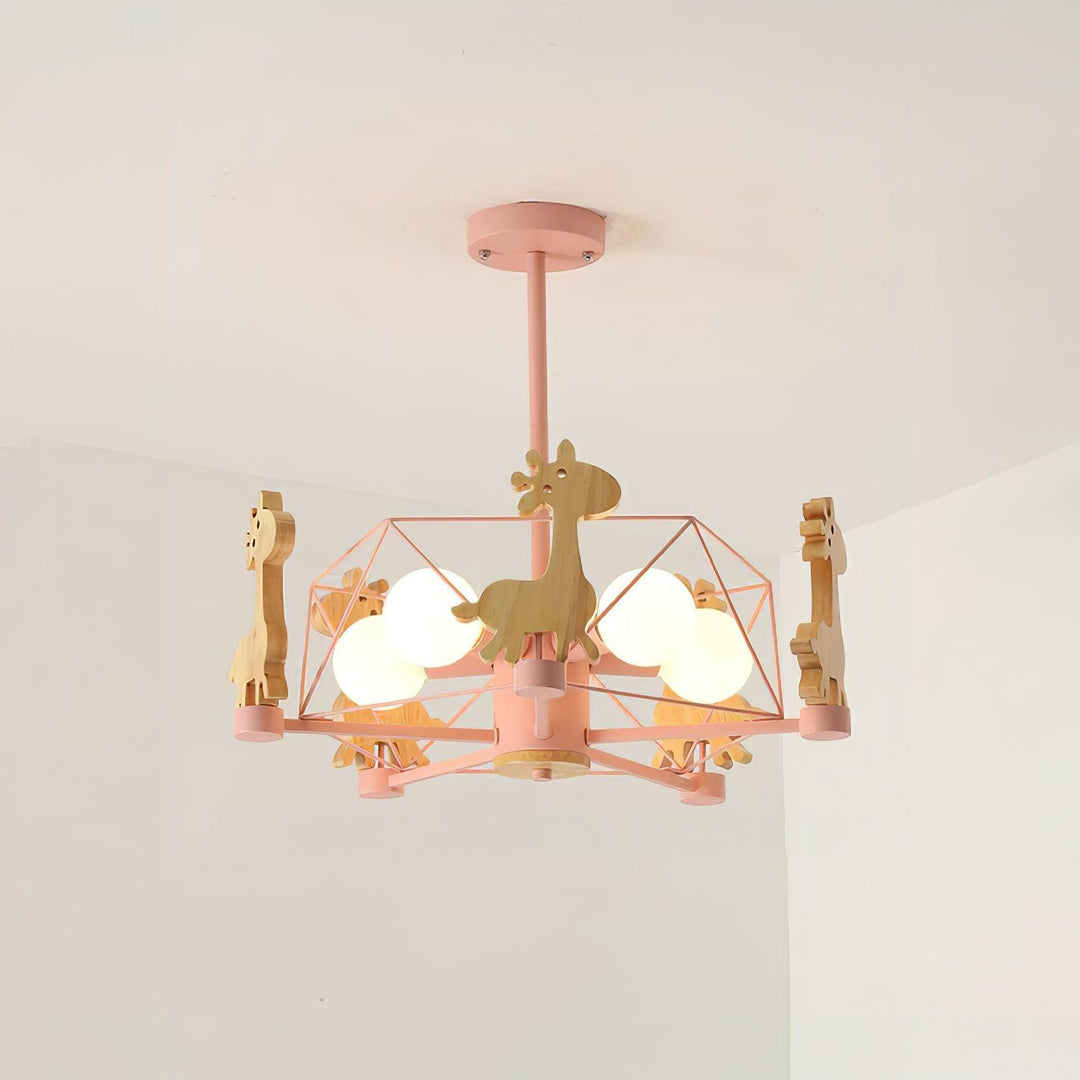 Lovely Deer Wooden Chandelier - Vakkerlight