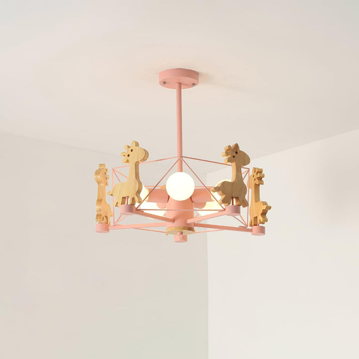 Lovely Deer Wooden Chandelier - Vakkerlight