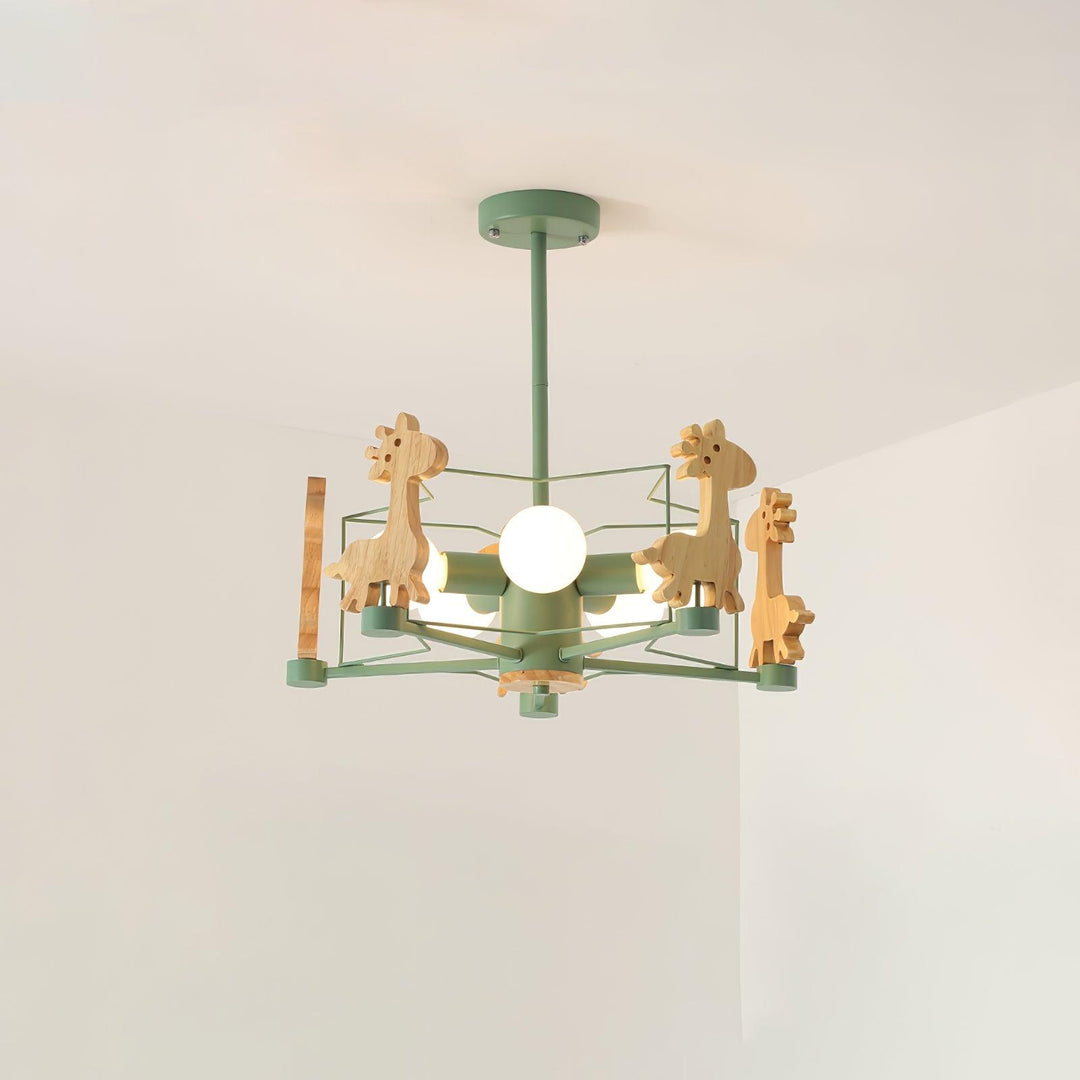 Lovely Deer Wooden Chandelier - Vakkerlight